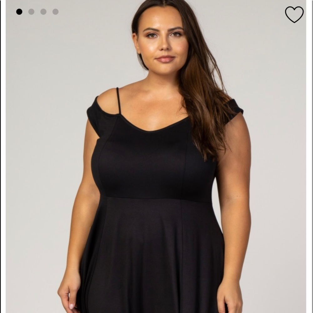 PinkBlush Maternity Black Off The Shoulder Dress